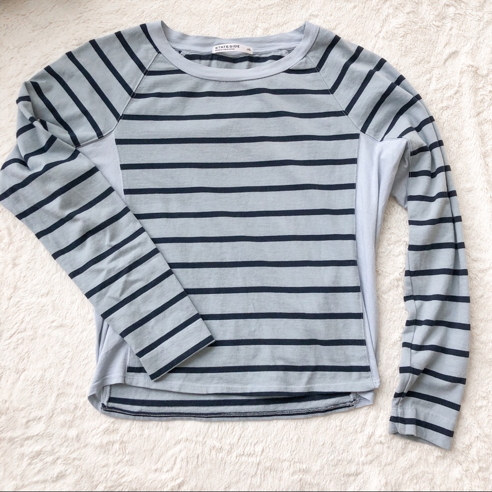 Stateside Blue Striped Long Sleeve Top